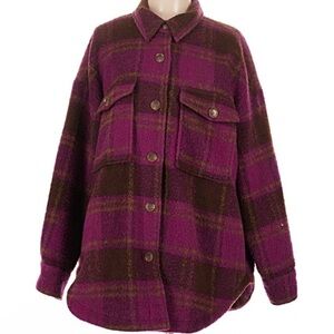 Plaid Purple and Brown Women's Jacket (shacket!)